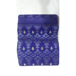                      MAA DURGA TRENDY BOUTIQUE COLLECTION Women's Cotton Saree With  Blouse Piece  Purple Color                                              