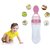 Silicone Squeeze Food Feeder with Feeding Spoon Ultra Soft Spoon  Round Base for Cereals (Pack of 2) multi Colour