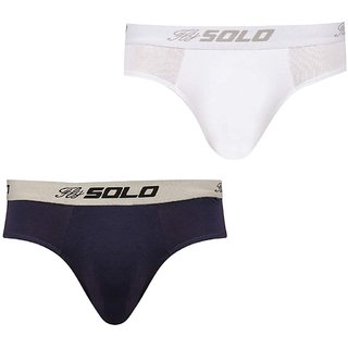                       SOLO Mens Vigour Cotton Elastane Brief-Pack of 2                                              