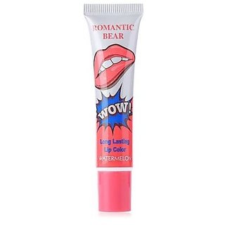 ROMANTIC BEAR Women Make Up Tint WOW Long Lasting Tint Lip Peel Off Lipstick Full lips Lip Gloss - WATER MELON