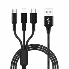 IIVAAS 3 in1 Unbreakable  cable Fast Charging Cable Data Sync/Data Transfer Cable/Cable