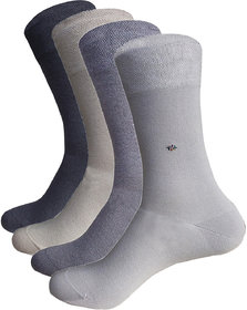 ANKII Cotton Stylish Self Design Full Length/Calf Length/Mid Calf Men Socks, Pack Of 4