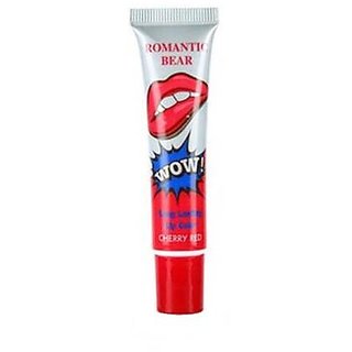                       ROMANTIC BEAR Women Make Up Tint WOW Long Lasting Tint Lip Peel Off Lipstick Full lips Lip Gloss Tatto - Cherry Red                                              