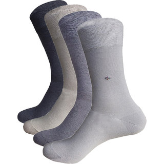                       ANKII Cotton Stylish Self Design Full Length/Calf Length/Mid Calf Men Socks, Pack Of 4                                              