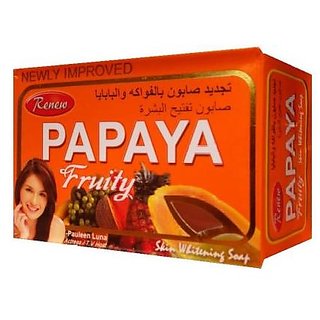 Renew Papaya Fruity Soap For Skin Whitening Lightening - 135 Grams Renew Papaya Fruity Soap For Skin Whitening Lightening - 135 Grams