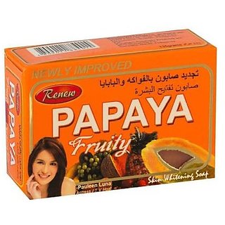 Renew Papaya Fruity Skin Whitening Herbal Soap (Made In Philippines) (135 g) Renew Papaya Fruity Skin Whitening Herbal Soap (Made In Philippines) (135 g)
