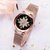 Bolun Magnet Buckle Rose Gold Round Shape Metal Analog Watch for Women