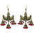 Oxidised Gold Jhumkas With Red Beads