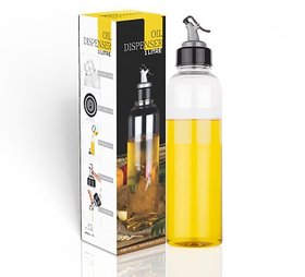 Food-Grade Plastic 1 litres Oil Dispenser for Cooking, Easy Flow Oil and Vinegar Bottle, Liquid Dispenser, Transparent