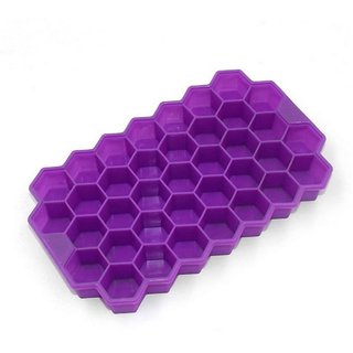 Flexible Silicone Honeycomb Design Ice Cube Tray (Color Assorted)
