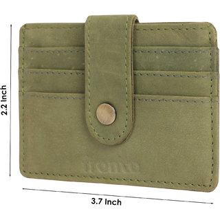                       Fronto 100 Genuine leather card holder, document holder, atm card holder , unisex card holder , green card holder                                              
