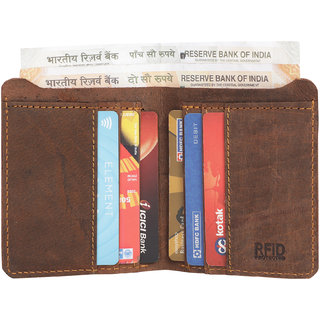                       RFID Blocking genuine leather wallets , khaki brown wallet , unisex wallet , card holder Mini card slot (6slot)                                              