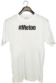 UDNAG Unisex Round Neck Graphic 'Hashtag | Metoo' Polyester T-Shirt White