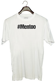 UDNAG Unisex Round Neck Graphic 'Hashtag | Mentoo' Polyester T-Shirt White