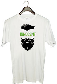 UDNAG Unisex Round Neck Graphic 'Beared | Innocent' Polyester T-Shirt White