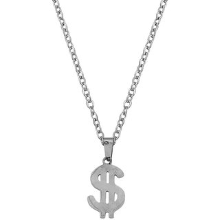                       M Men Style Doller Sign  Silver  Stainless steel  Pendant Set For Women And Girls                                              