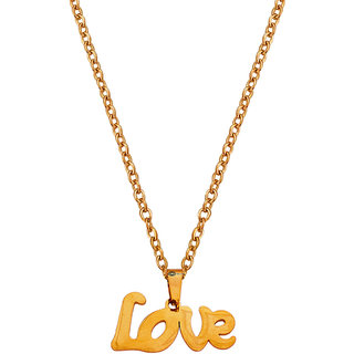                       M Men Style Love Letter Alphabet  Gold   Stainless steel  Pendant Set For Women And Girls                                              