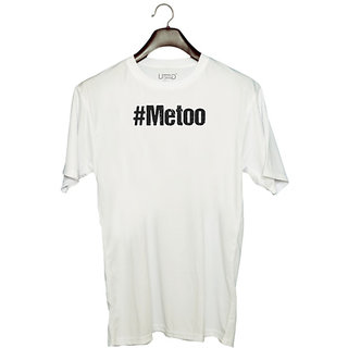UDNAG Unisex Round Neck Graphic 'Hashtag | Metoo' Polyester T-Shirt White