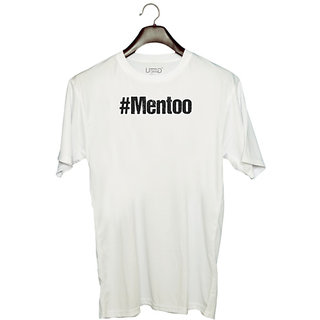 UDNAG Unisex Round Neck Graphic 'Hashtag | Mentoo' Polyester T-Shirt White