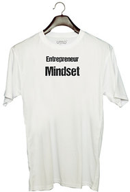 UDNAG Unisex Round Neck Graphic 'Entrepreneur | Mindset' Polyester T-Shirt White