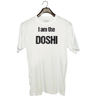                       UDNAG Unisex Round Neck Graphic 'Doshi | I am the Doshi' Polyester T-Shirt White                                              