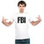 UDNAG Unisex Round Neck Graphic 'FBI' Polyester T-Shirt White