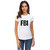 UDNAG Unisex Round Neck Graphic 'FBI' Polyester T-Shirt White