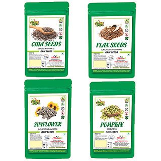                      BHARAT Chia,Sunflower,Pumkin,Flax Seeds 4 in 1 Super Seeds Mix (Super Seeds Pack 400 Gm)                                              