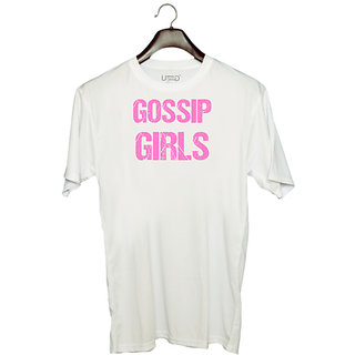                       UDNAG Unisex Round Neck Graphic 'Gossip Girl' Polyester T-Shirt White                                              
