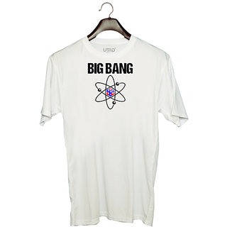                       UDNAG Unisex Round Neck Graphic 'Element | Big Bang' Polyester T-Shirt White                                              
