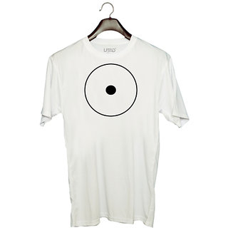                       UDNAG Unisex Round Neck Graphic 'Music | Disc' Polyester T-Shirt White                                              