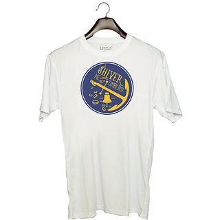                       UDNAG Unisex Round Neck Graphic 'Anchor | Shiver me timbers' Polyester T-Shirt White                                              