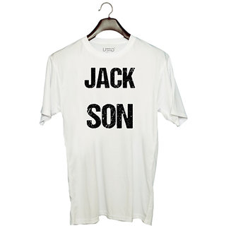                       UDNAG Unisex Round Neck Graphic 'Jack Son' Polyester T-Shirt White                                              