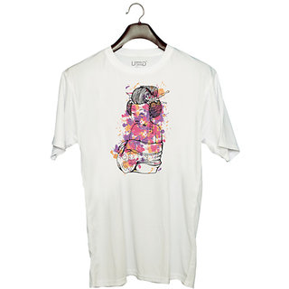                      UDNAG Unisex Round Neck Graphic 'Japanese | Japanese Lady illustration' Polyester T-Shirt White                                              