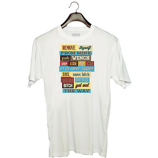                       UDNAG Unisex Round Neck Graphic 'meme' Polyester T-Shirt White                                              