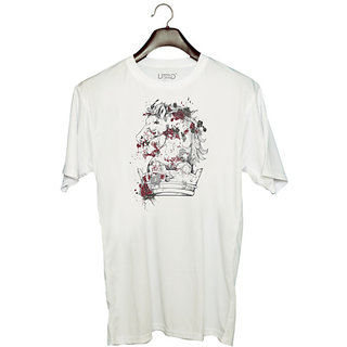                       UDNAG Unisex Round Neck Graphic 'Crown | Horse Crown' Polyester T-Shirt White                                              