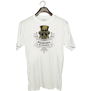                       UDNAG Unisex Round Neck Graphic 'Death | Hat Original Apparel' Polyester T-Shirt White                                              