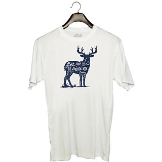                       UDNAG Unisex Round Neck Graphic 'Love | Let all that you do be done in love' Polyester T-Shirt White                                              