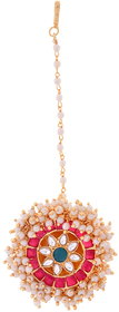 Om jewels Gold Plated Traditional Designe Maangtikka Bor  Wedding Jewellery For Women Girl