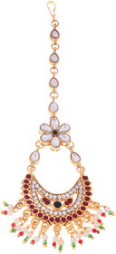 Om jewels Gold Plated Traditional Designe Maangtikka Wedding Jewellery For Women Girl