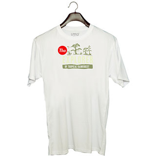                       UDNAG Unisex Round Neck Graphic 'Explorer' Polyester T-Shirt White                                              