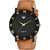Lorenz Brown Leather Strap  Black Roman Dial Analogue Watch for Men  3090K