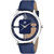 Lorenz Blue Leather Strap  Transparent Stylish Dial Analogue Watch for Men  3093K