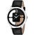 Lorenz Black Leather Strap  Transparent Stylish Dial Analogue Watch for Men  3095K