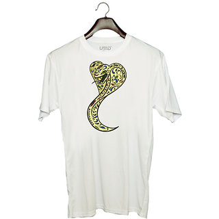                       UDNAG Unisex Round Neck Graphic 'Illustration | Cobra Illustration' Polyester T-Shirt White                                              