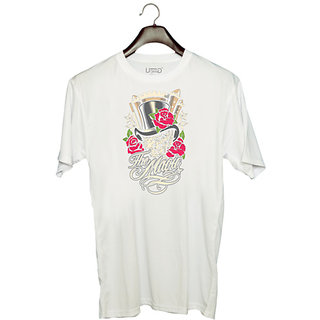                      UDNAG Unisex Round Neck Graphic 'Magic Hat | The Magic Hat' Polyester T-Shirt White                                              
