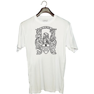                       UDNAG Unisex Round Neck Graphic 'Logo' Polyester T-Shirt White                                              