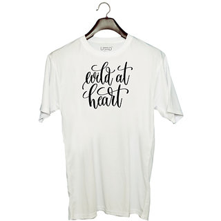                       UDNAG Unisex Round Neck Graphic 'Calligraphy | Wild at Heart' Polyester T-Shirt White                                              