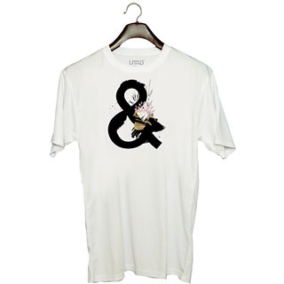                       UDNAG Unisex Round Neck Graphic 'Illustration | & illustration' Polyester T-Shirt White                                              