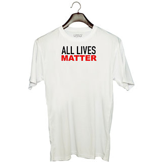                       UDNAG Unisex Round Neck Graphic 'All lives matter' Polyester T-Shirt White                                              